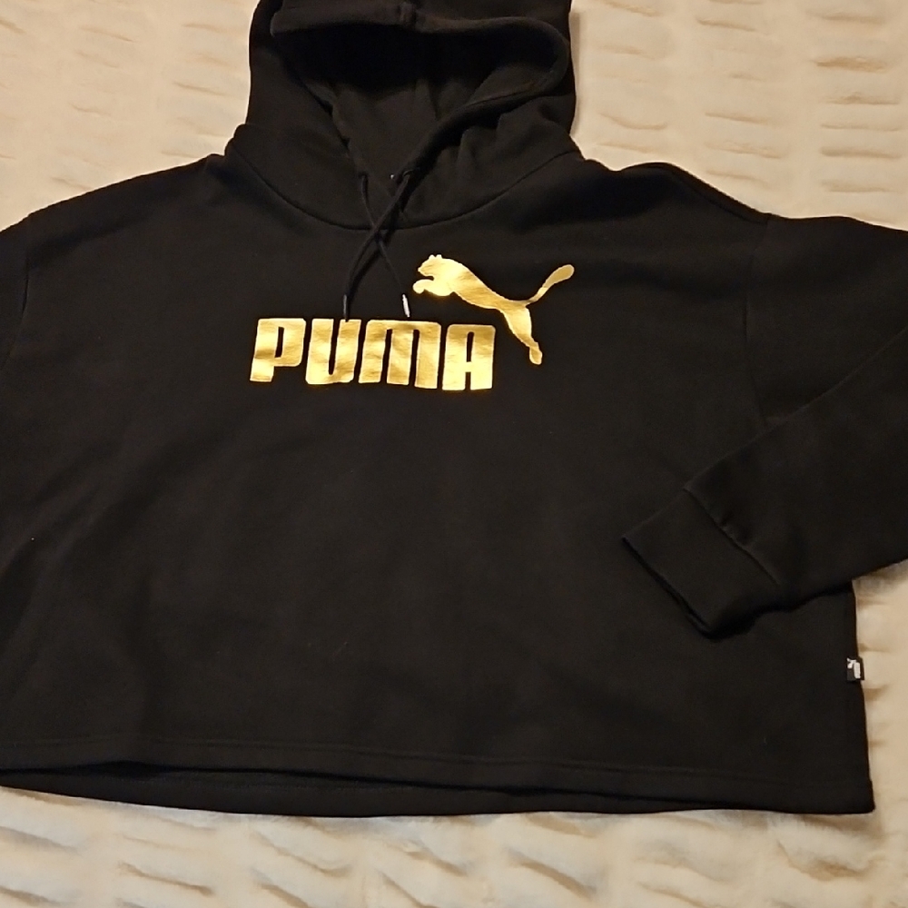 Puma Black Sweatshirt with Gold Emblem